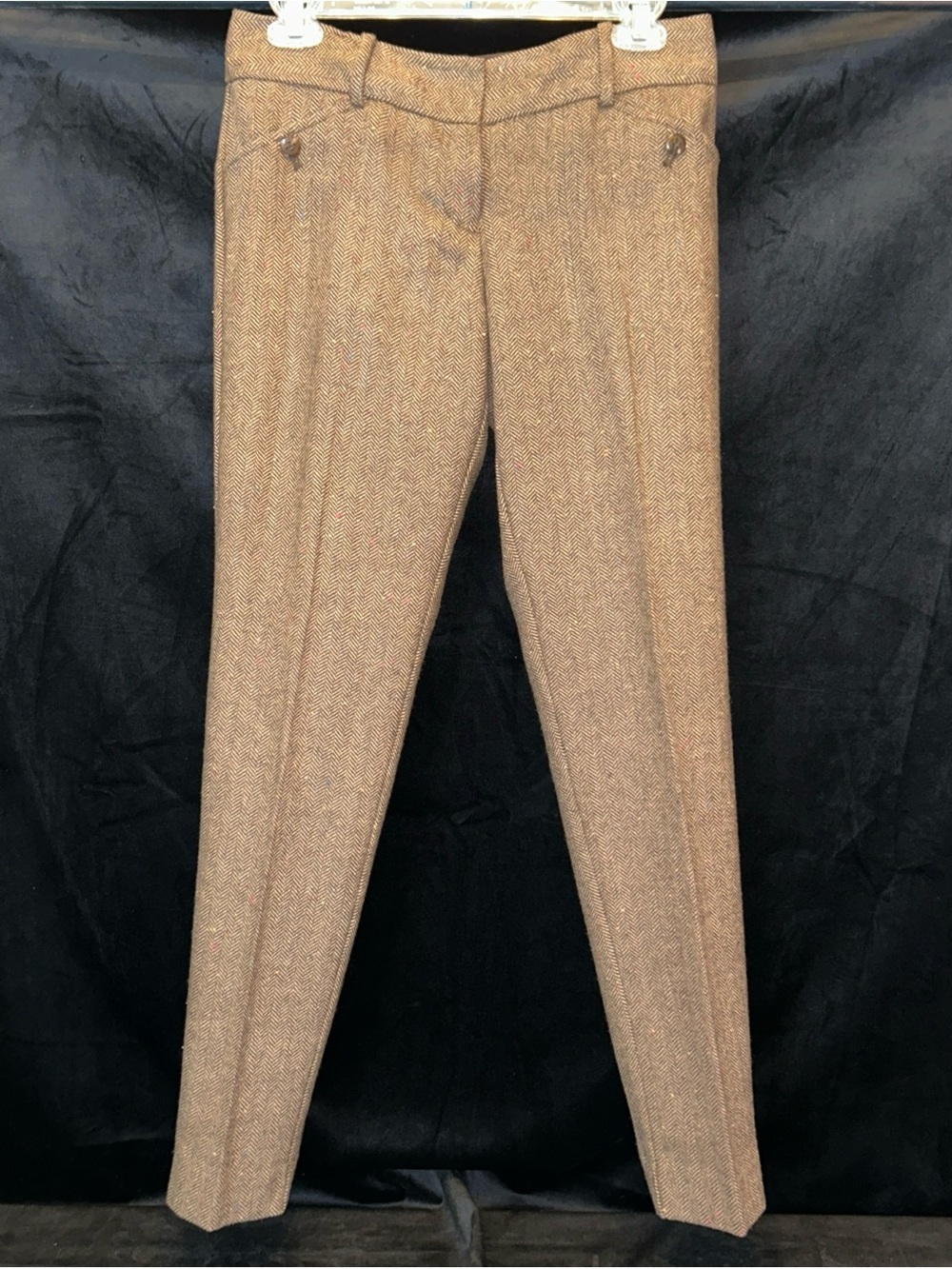 NWT The Limited Women’s Herringbone Drew Fit Skinny Leg Brown Trousers Size 0